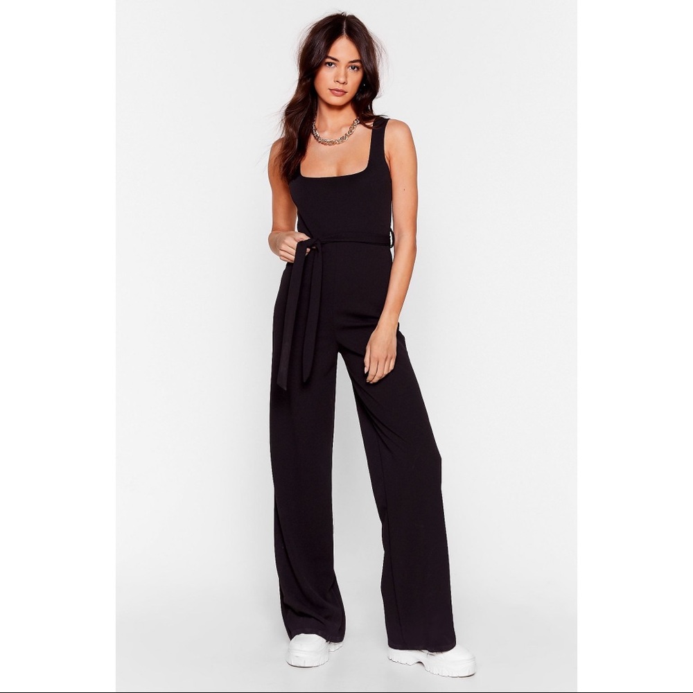 Nasty Gal tie you in belted jumpsuit